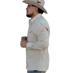 White Diamonds - Western Shirt with Snap Button, Double Pocket, and Embroidered Detail - White WD-Solid Western Shirt