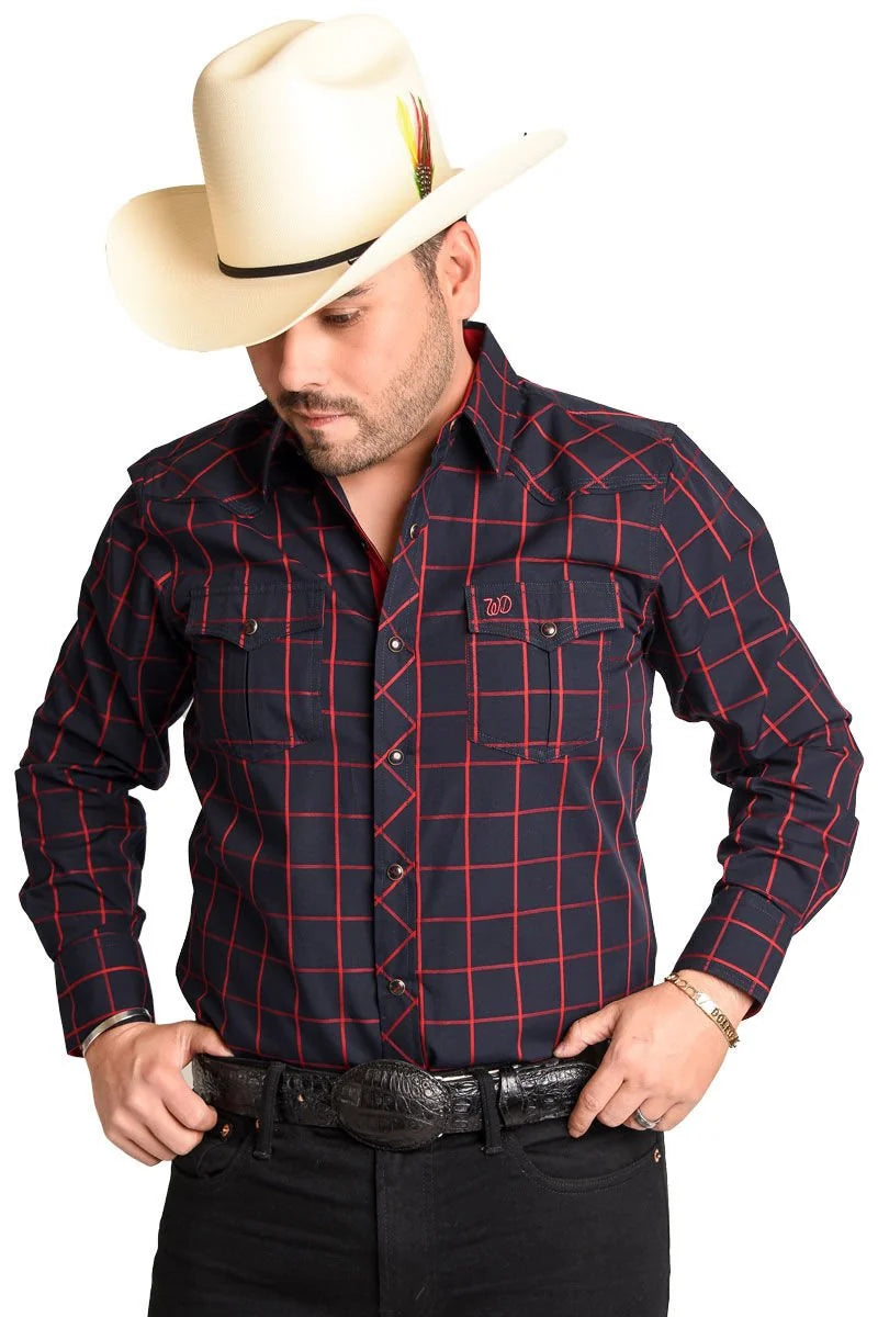 El General - Camisa Vaquera A Cuadros Rojos WD 11-899
