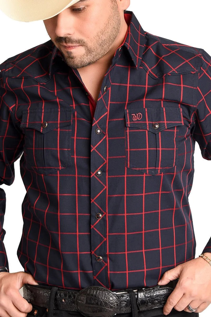 El General - Camisa Vaquera A Cuadros Rojos WD 11-899