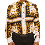 White Diamonds - Fashion Denim Shirt  Cross Design - White WD-823
