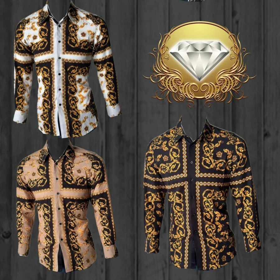 White Diamonds - Fashion Denim Shirt  Cross Design - White WD-823