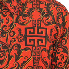 White Diamonds Grecas Fashion Denim Shirt - Red with Black WD-825
