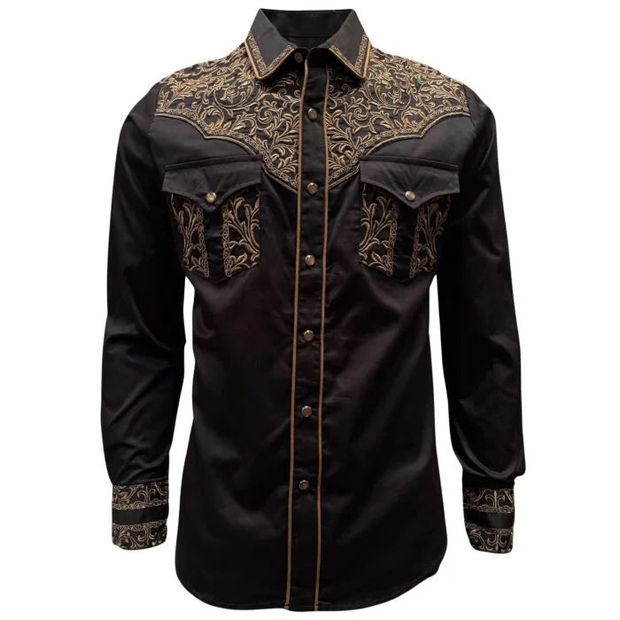 Montero - Embroidered Western Shirt Black  3552