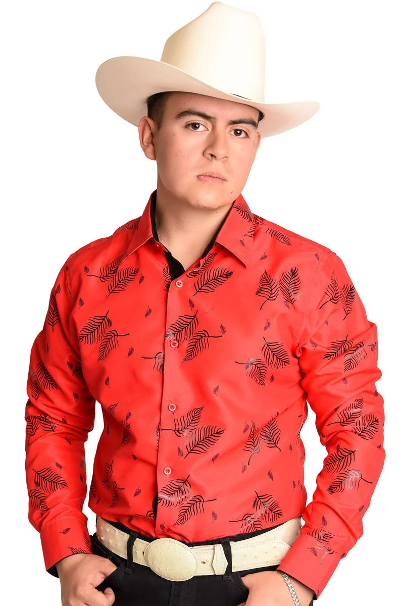 El General - Camisa Vaquera Roja Estampado Negro WD 11-893