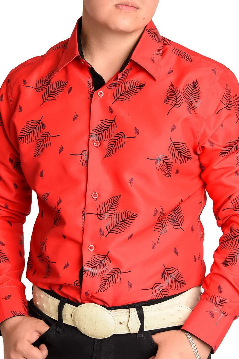 El General - Camisa Vaquera Roja Estampado Negro WD 11-893