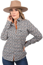 White Diamonds  Women’s Blusa Vaquera Negra Floreada WD 11-529