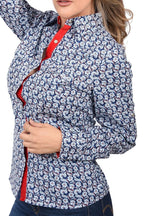 White Diamonds Women’s Blusa Vaquera Azul Floreada WD 11-531