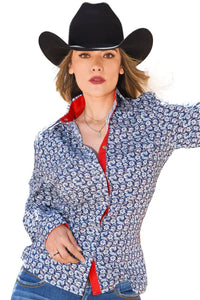 White Diamonds Women’s Blusa Vaquera Azul Floreada WD 11-531