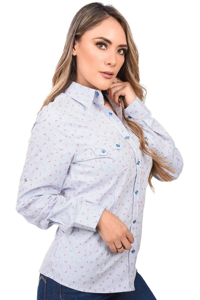 White Diamonds  Women’s Blusa Vaquera Color Azul WD 11-532