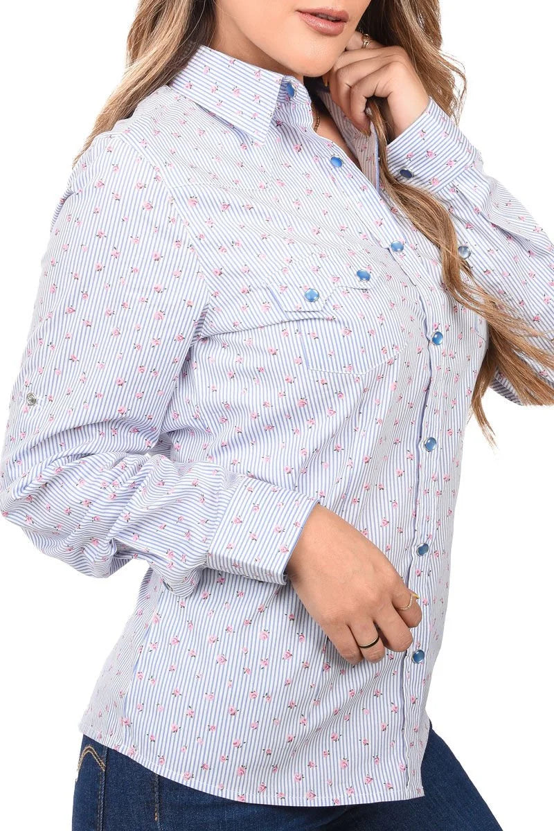White Diamonds  Women’s Blusa Vaquera Color Azul WD 11-532