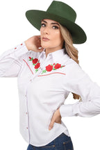 White Diamonds Boots Womens Blusa Vaquera Bordada Blanca WD 11-548