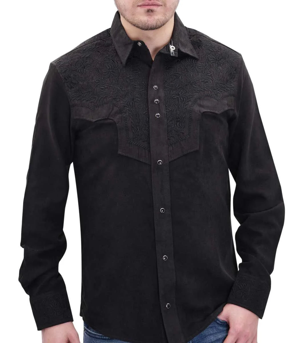 El General - Embroidered Suede Western Shirt WD Boots 806 WD-11-923