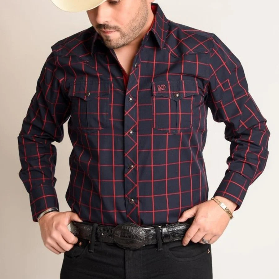 White Diamonds Western Shirt  - Red and Blue Plaid WD-846