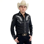 White Diamonds Denim Shirt - Black WD-855
