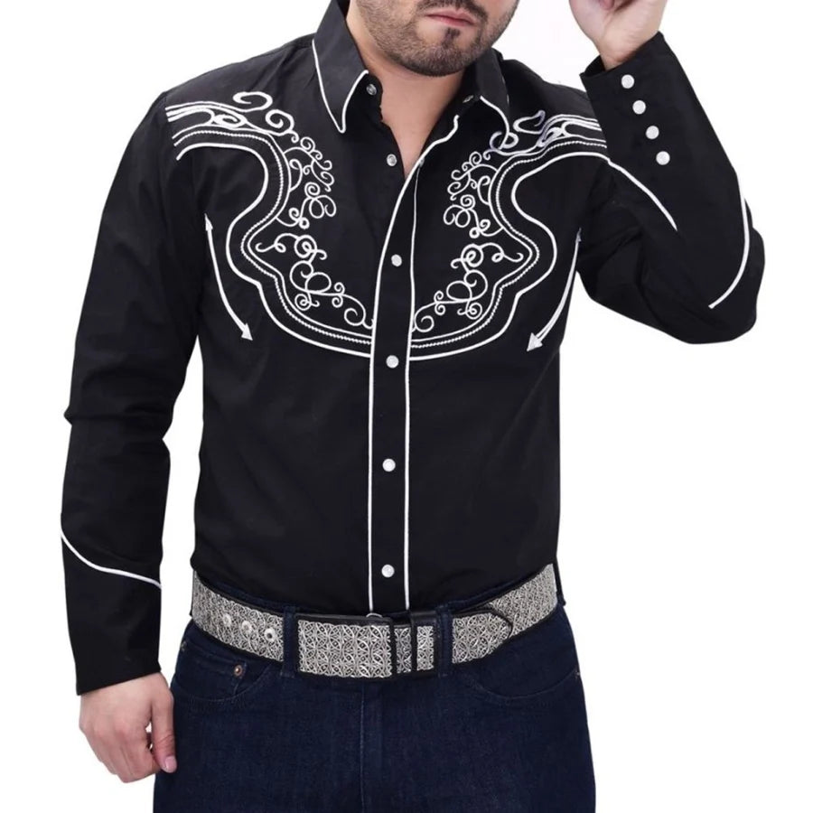 White Diamonds Denim Shirt - Black WD-851
