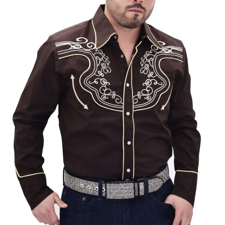 White Diamonds Denim Shirt - Brown WD-854