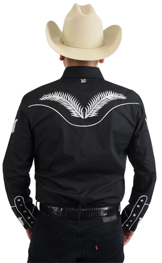 White Diamonds Denim Shirt - Black WD-855