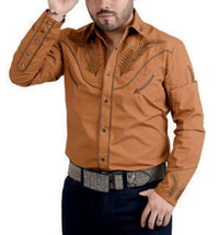 White Diamonds Denim Shirt - Tobacco Brown WD-856