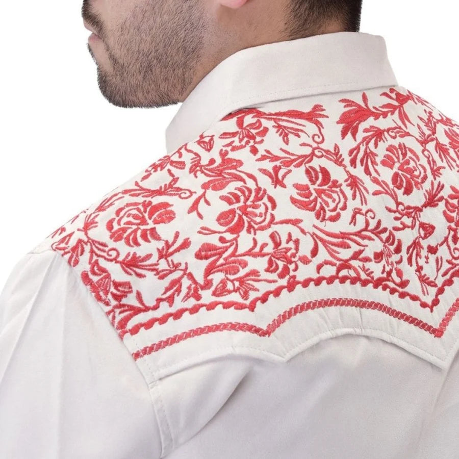 White Diamonds Embroidered Denim Shirt - Cream WD-871