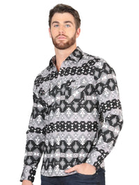 El General- Casual Long-Sleeve Shirt by El General - Black 44397