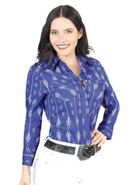 El General Women's Casual Long-Sleeve Shirt  Blue/White 44437