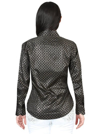 The General Women's Black/Gold Casual Long-Sleeve Shirt 44559