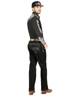 Men's Boot Cut Western Jeans – Stretch Denim Cowboy Pants -  Black 44964