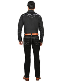 Men's Boot Cut Western Jeans – Tinted Denim Cowboy Pants -  Black 44966