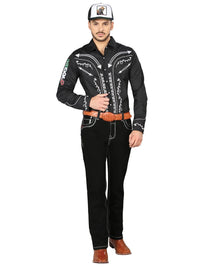 Men's Boot Cut Western Jeans – Tinted Denim Cowboy Pants -  Black 44966