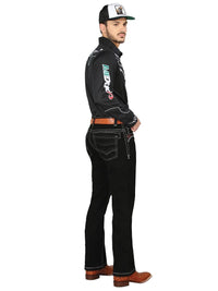 Men's Boot Cut Western Jeans – Tinted Denim Cowboy Pants -  Black 44966