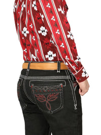 Men's Boot Cut Western Jeans – Stretch Denim Cowboy Pants -  Black 44968