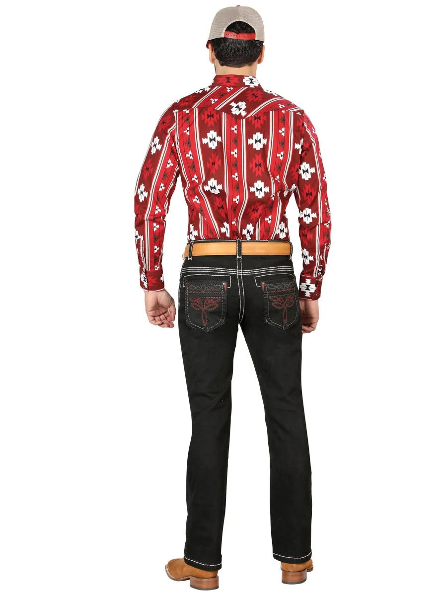 Men's Boot Cut Western Jeans – Stretch Denim Cowboy Pants -  Black 44968