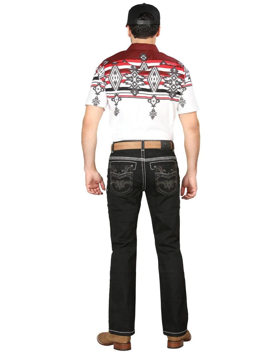 Men's Boot Cut Western Jeans – Stretch Denim Cowboy Pants - Black 44972