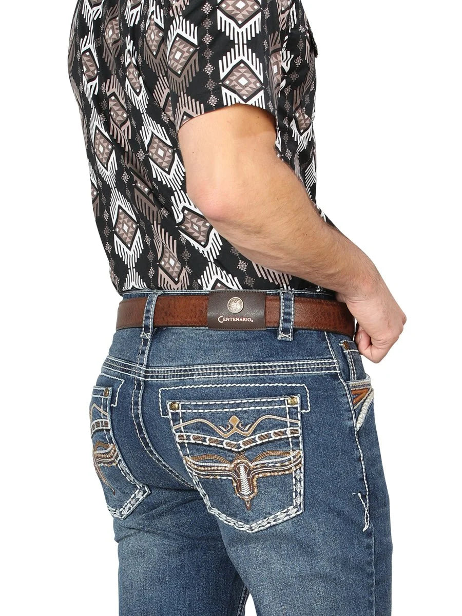 Men's Boot Cut Western Jeans – Stretch Denim Cowboy Pants - Dark Blue 44970