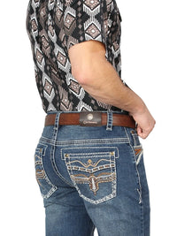 Men's Boot Cut Western Jeans – Stretch Denim Cowboy Pants - Dark Blue 44970