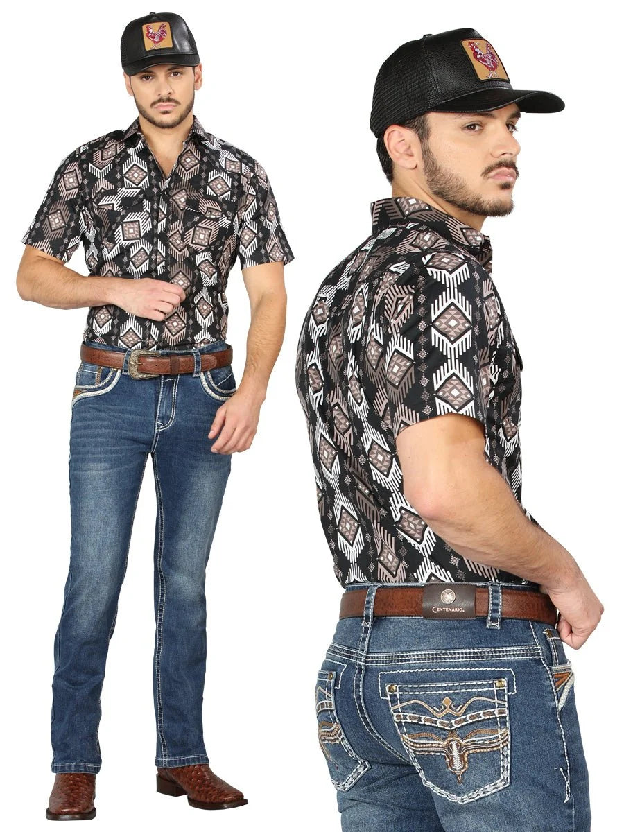 Men's Boot Cut Western Jeans – Stretch Denim Cowboy Pants - Dark Blue 44970