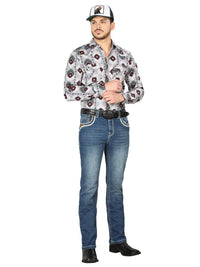 Men's Boot Cut Western Jeans – Stretch Denim Cowboy Pants - Durk Blue 44974