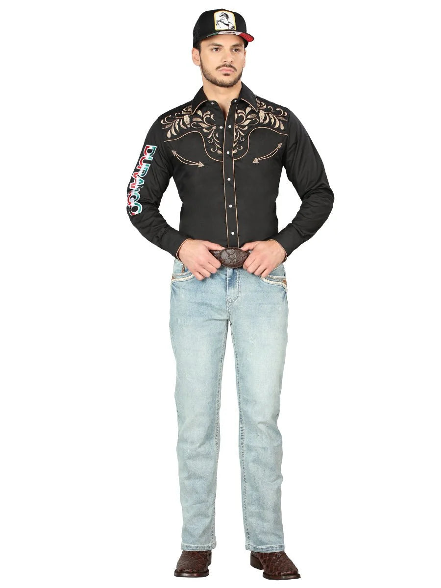 Men's Boot Cut Western Jeans – Stretch Denim Cowboy Pants - Blue 44975