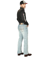 Men's Boot Cut Western Jeans – Stretch Denim Cowboy Pants - Blue 44975