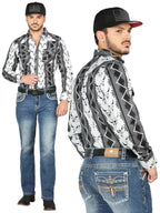Men's Boot Cut Western Jeans – Stretch Denim Cowboy Pants - Medium Blue 44971
