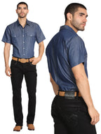 Men's Boot Cut Western Jeans – Stretch Denim Cowboy Pants - Black GEN-045896 Black
