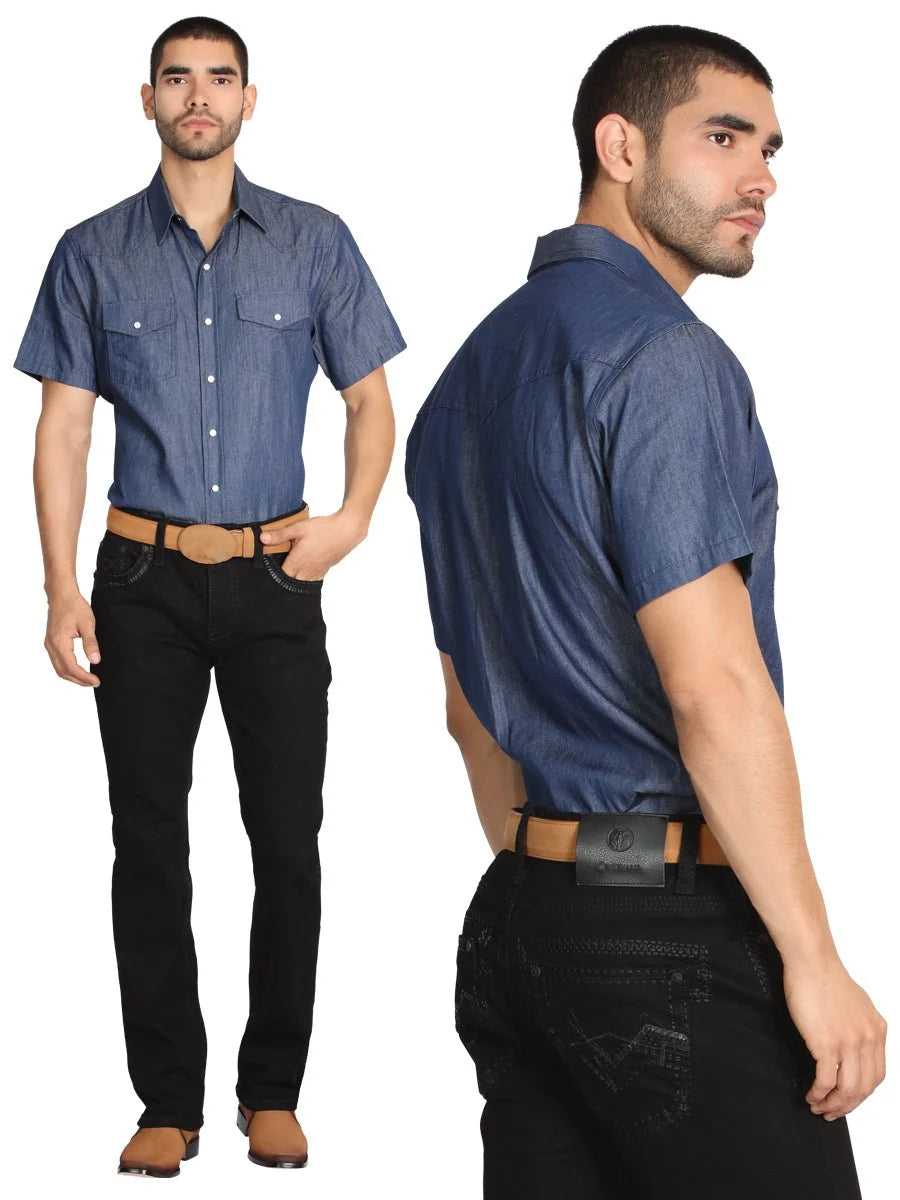 Men's Boot Cut Western Jeans – Stretch Denim Cowboy Pants - Black GEN-045896 Black