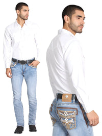 Men's Boot Cut Western Jeans – Stretch Denim Cowboy Pants - Light Blue GEN-045896