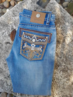 Men's Boot Cut Western Jeans – Stretch Denim Cowboy Pants - Light Blue GEN-045896