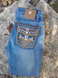Men's Boot Cut Western Jeans – Stretch Denim Cowboy Pants - Light Blue GEN-045896