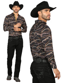 Men's Boot Cut Western Jeans – Stretch Denim Cowboy Pants - Black GEN- 45312