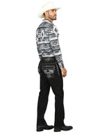Men's Boot Cut Western Jeans – Stretch Denim Cowboy Pants -  Black  45311