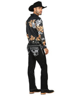 Men's Boot Cut Western Jeans – Stretch Denim Cowboy Pants - Black 45310
