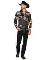 Men's Boot Cut Western Jeans – Stretch Denim Cowboy Pants - Black 45310
