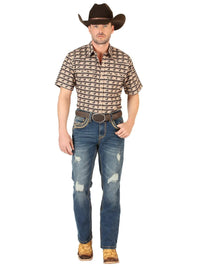 Men's Boot Cut Western Jeans – Stretch Denim Cowboy Pants -  Blue 45534